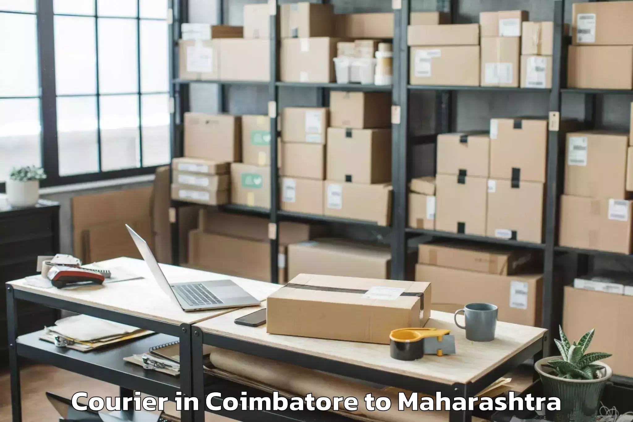 Easy Coimbatore to Shevgaon Courier Booking